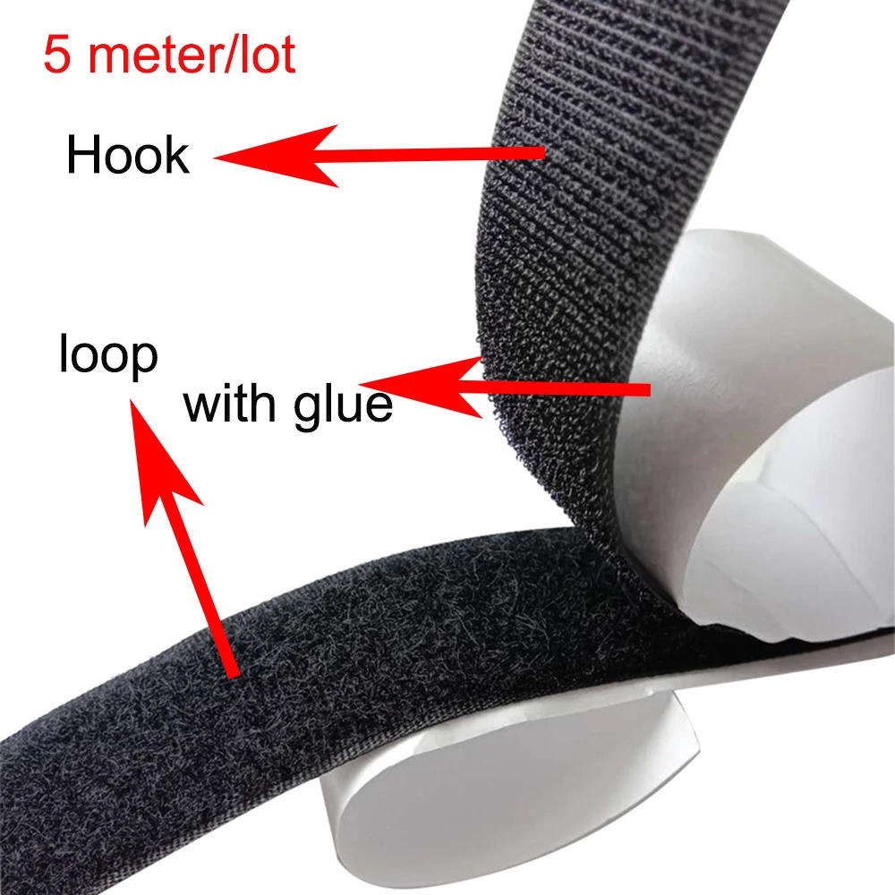 Description Picture 3 of item5M Strong Self Adhesive Hook and Loop Fastener Tape Nylon Sticker Hook Adhesive with Glue for DIY 16/20/25/30/40/50/100/110mm