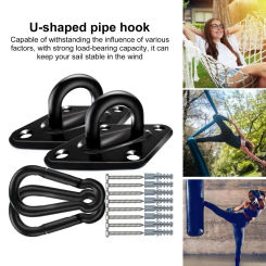 1 Set Sandbag Hook Stainless Steel U-shaped Outdoor Sun Shade Sail Hardware Kit Garden Awning Canopy Hammock Installation Hook