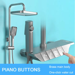 Bathroom Shower Set for Bathroom Furniture Household Piano Button Hot and Cold Thermostatic Shower Faucet Bathroom Shower System