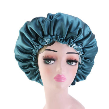Hair Caps Double Layer Elastic Adjust Buckle Satin Salon Hat Bathroom Hairdressing Care Chemo Cap Hair Loss Styling Accessories