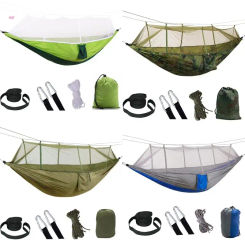 Mosquito Net Hammock Set Lightweigh Swing Hammocks Hanging Parachute for 2 Person Outdoor Camping Rest Pop-up