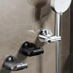 1PC Round Shower Head Holder Adjustable Wall Mounted Shower Support Self-Adhesive Showerhead Handheld Bracket Bathroom Base