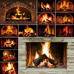 2024 Christmas Fireplace Photography Backgrounds Custom Flame New Year Home Decoration Photo Booth Photographic Backdrops Props