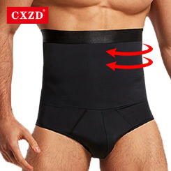 CXZD Men Tummy Control Body Shaper Compression High Waist Trainer Belly Trimmer Slimming Shapewear Breathable Briefs Underwear