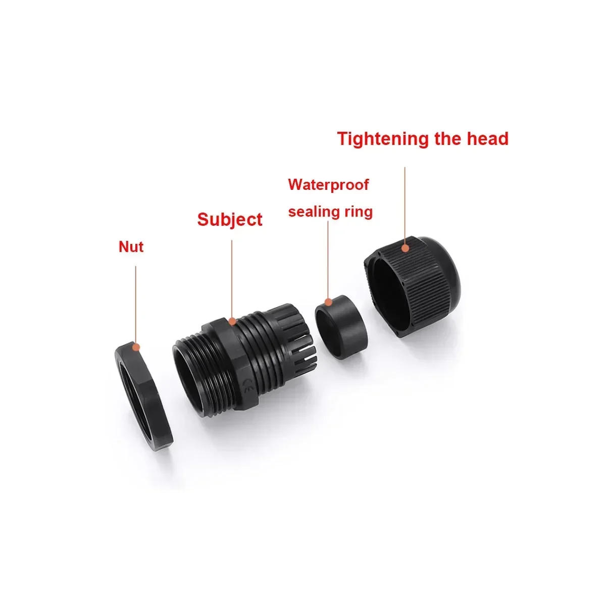 Description Picture 5 of itemNylon Cable Waterproof Joint Plastic Wire Fixed Gland Head Pipe Joint Sealed Connector