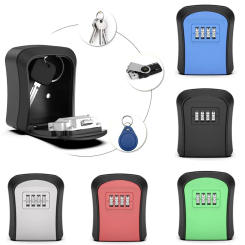 Engineering Plastic Key Safe Box Wall Mounted Anti-theft Key Security Storage Case Weatherproof 4 Digit Combination Lock Outdoor