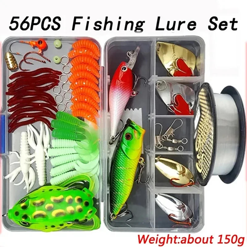 Description Picture 4 of itemProfessional Fishing Lures Kit - Soft/Hard Baits with Metal Jig Spoons, Crank Tackle & Box for Bass Pike, Freshwater Saltwater