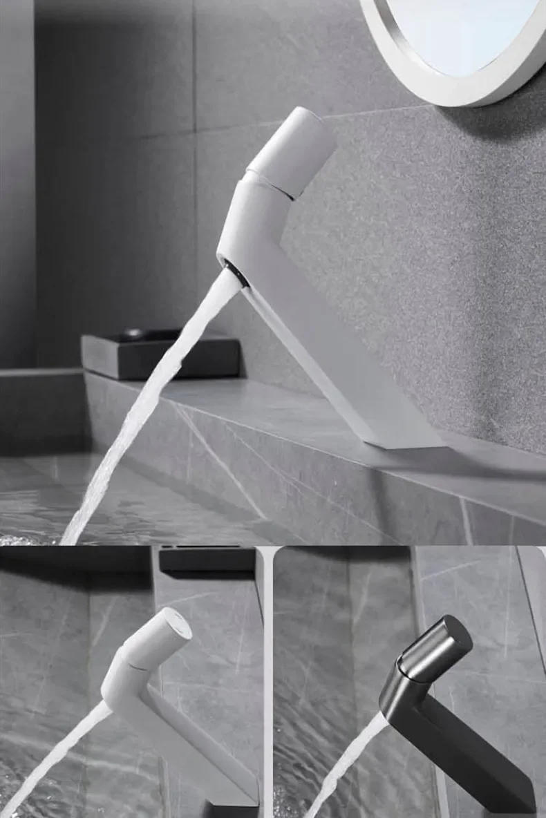 Description Picture 2 of itemBathroom Utensils Mixing Faucet Creative Design Brushed Gold Cold And Hot Basin Faucets One Hole Sink Metal Tap Accessories Bath