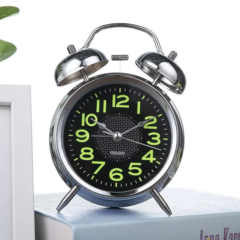 Description Picture 3 of item3 Inches Twin Bell Super Loud Alarm Clock with Nightlight for Heavy Sleepers Bed Desktop Student Decor Reloj Despertador