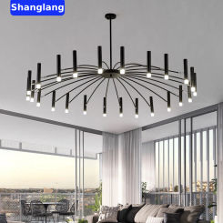 Modern Design Art LED Chandelier Lighting Living Room Black Pendant Lamp Bedroom Restaurant Hanging Lights Home Deco Fixtures
