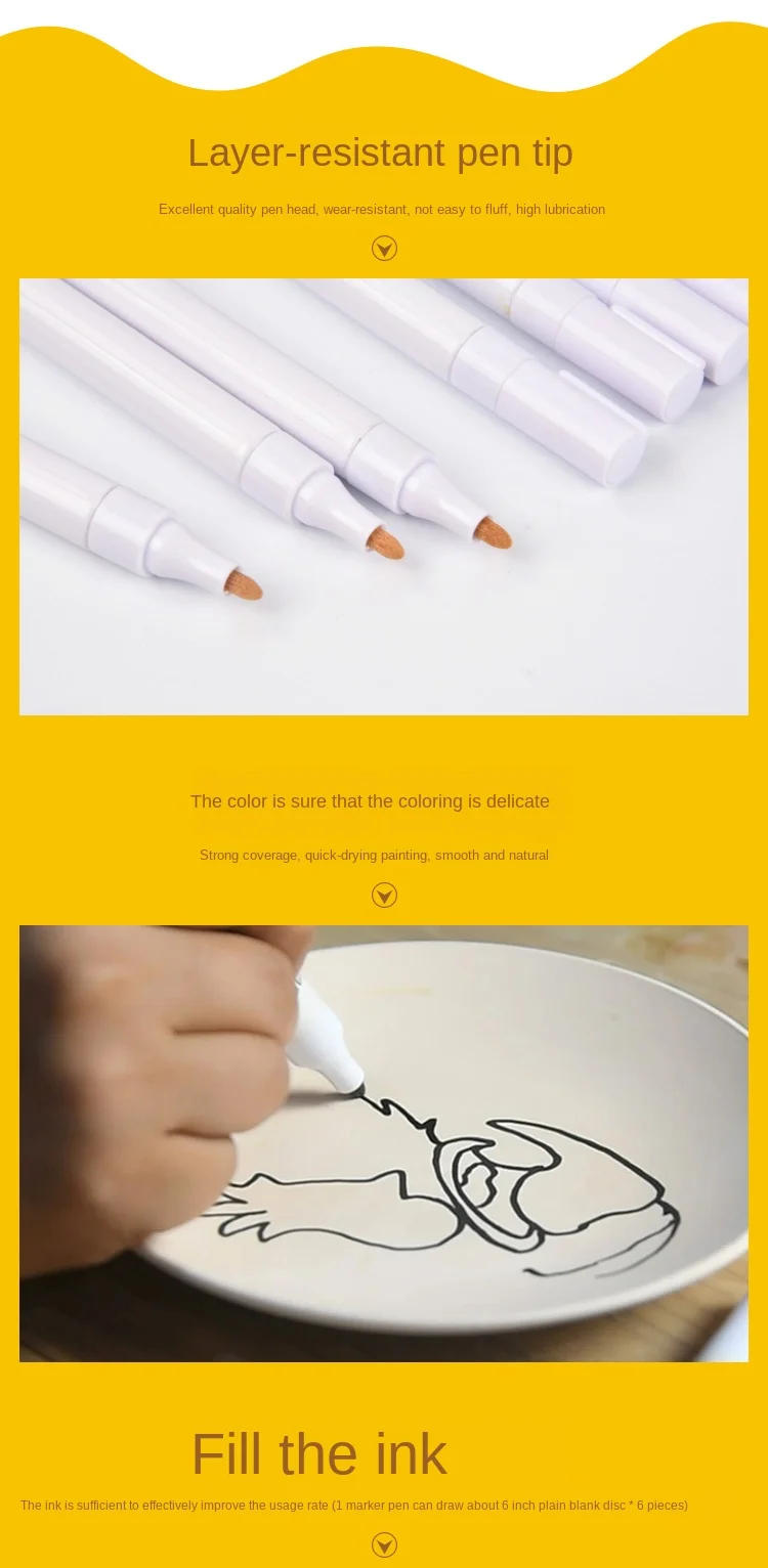 Description Picture 5 of itemPottery & Ceramics Tools: 12-Color Ceramic Underglaze Marker Pen for DIY Painting and Ceramic Drawing