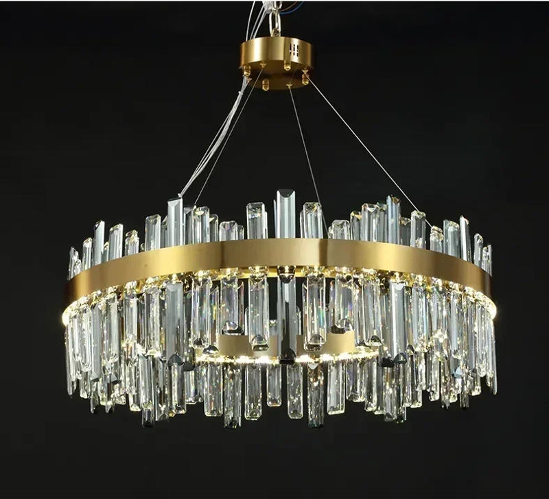 Description Picture 4 of itemModern Smoke Grey Crystal Led Chandelier for Living Dining Room Food Tables Bedroom Lamp Home Decor Hanging Light Fixture