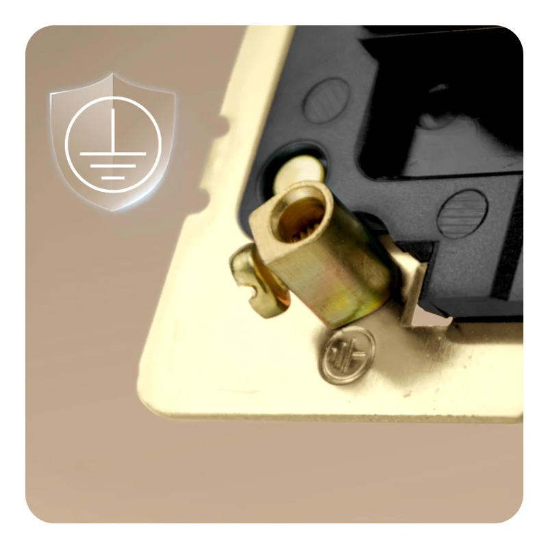 Description Picture 4 of itemAvoir Gray Metal Panel Wall Toggle Switch 2Way Luxury Power Socket European UK French Outlet Type C Charger Port Stainless Steel