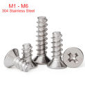 304 Stainless Steel Flat-Tailed Phillips Flat Head Self-Tapping Countersunk Head Screws M1M1.2M1.4M1.7M2M2.2M2.6M3M3.5M4M5M6