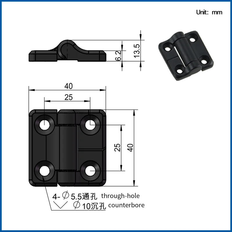 Description Picture 4 of itemCommercial Zinc Alloy Black Damping Hinge Torque Hinge Can Stop And Stop The Hinge At Will Stop Damper