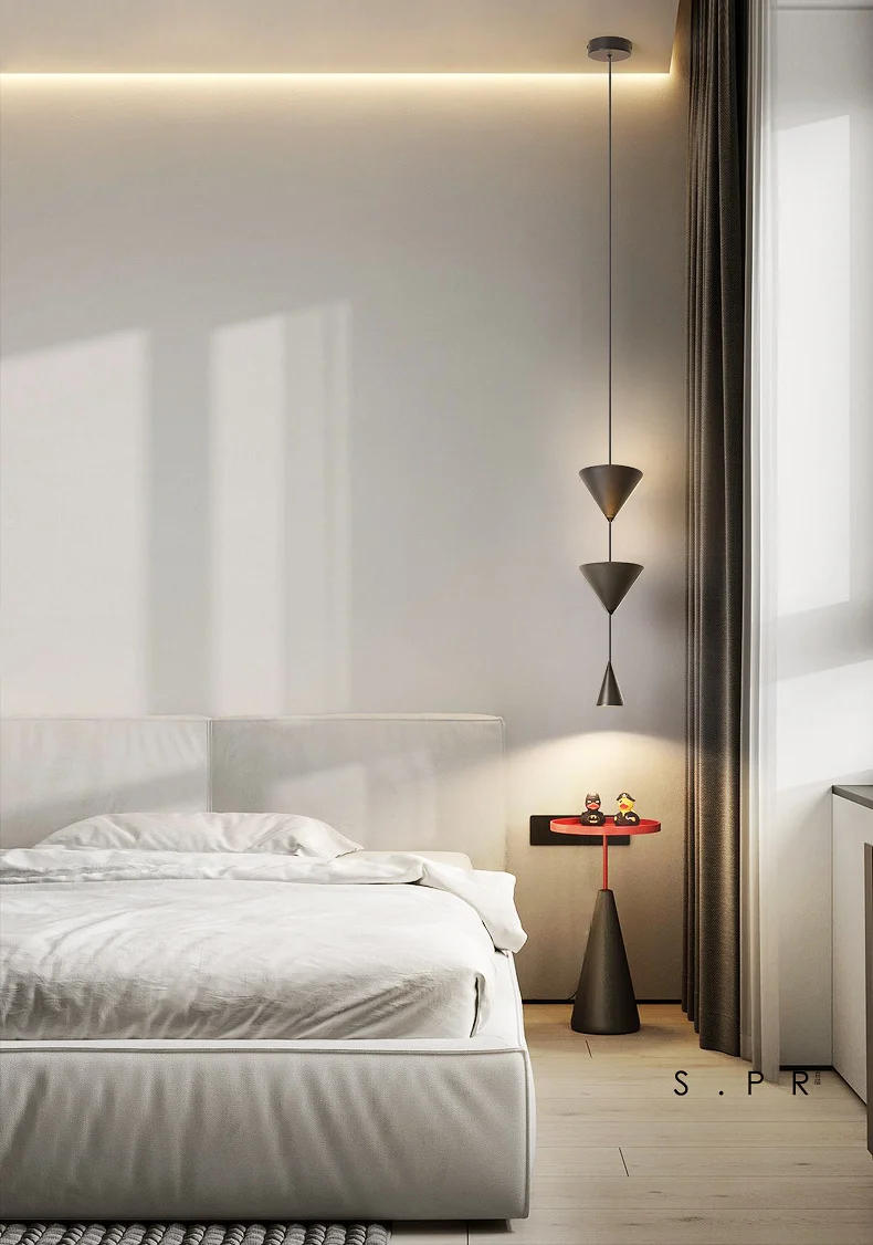 Description Picture 5 of itemModern Simple Chandelier Living Room Background Wall Restaurant Bar Creative Bedroom Bedside Pendant Light Fixture Indoor Decor