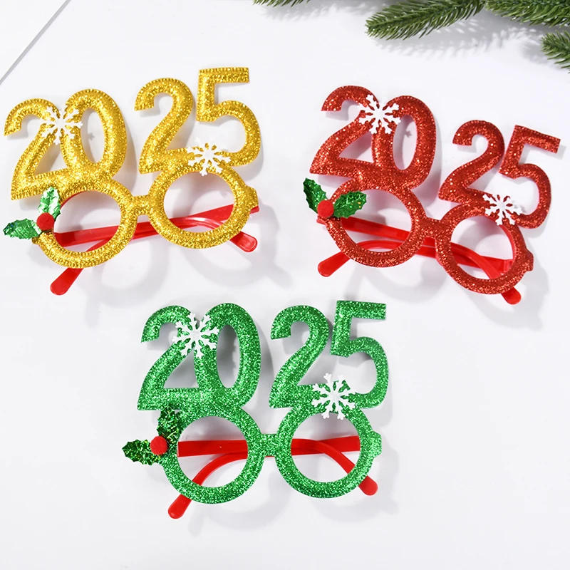 Description Picture 3 of item2025 Christmas Glasses New Year Party Photo Props Xmas Decorations Kids Adult Eyeglasses Photobooth Gifts Supplies Kids Favors