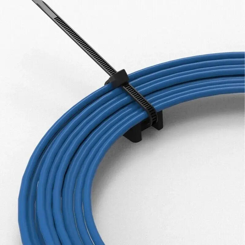 Description Picture 3 of item50pcs Cable Zip Ties Base Mount Screw Fixing Wire Holder Organizer Retardant Black 2Sizes