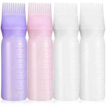 4Pcs Hair Dye Applicator Brush Bottles Comb Applicator Bottles Hair Color Oiling Bottles Hair Coloring Hairdressing Styling Tool