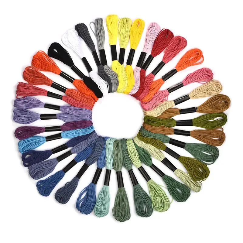 Description Picture 3 of itemMulticolor Cross Stitch Threads Cotton Sewing Skeins Embroidery Thread Floss Skein Kit DIY Sewing Tool 24/36/50/100pcs