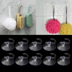Suction Cup Hooks 10Pcs Glass Window Wall Strong Power Towel Necktie Hanger
