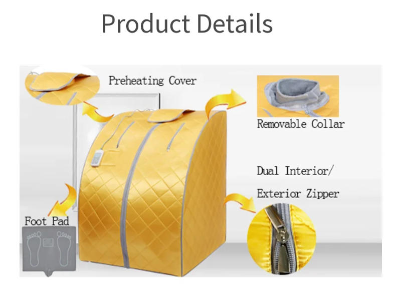 Description Picture 5 of itemOversize Portable Far Infrared Sauna, One Person Home Spa Box for Detox Therapy, Relaxation Better Sleep, with Heating Foot Pad