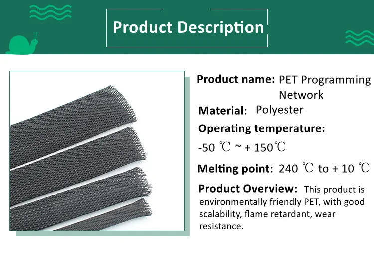 Description Picture 2 of itemDropship 1/5/10/50/M Black Insulated Braid Sleeving 4/6/8/10/12/14/20/25mm Tight PET Wire Cable Gland Protection Cable Sleeve