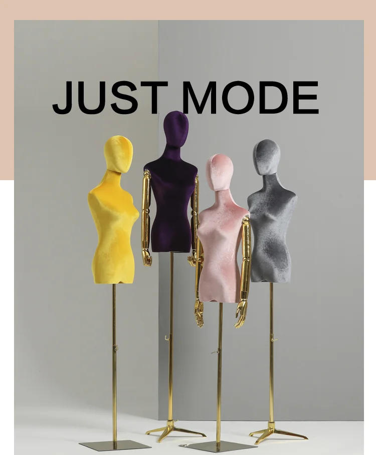 Description Picture 6 of itemDressmaker Mannequins Clothing Store Color Model Velvet Female Model Props Puppet Gold Plating Mannequin Display Stands T