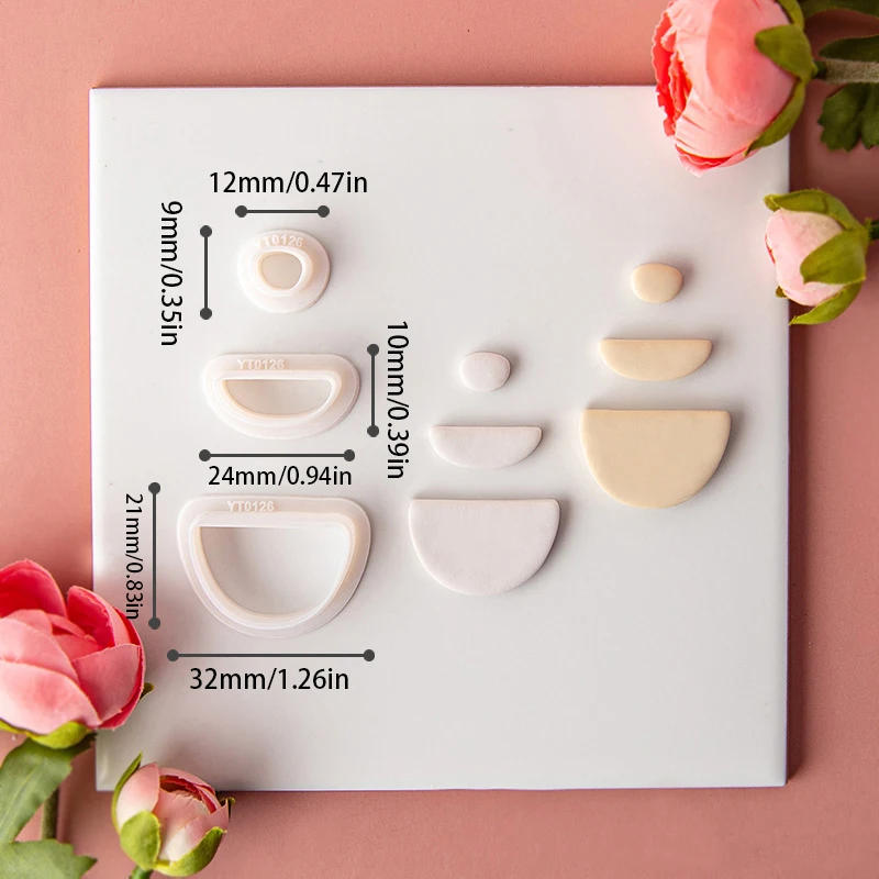 Description Picture 5 of itemGeometric Shape Embossing Clay Mold Soft Pottery Earrings Polymer Clay Cutter DIY Ceramic Flower Jewelry Pendants Making Tools