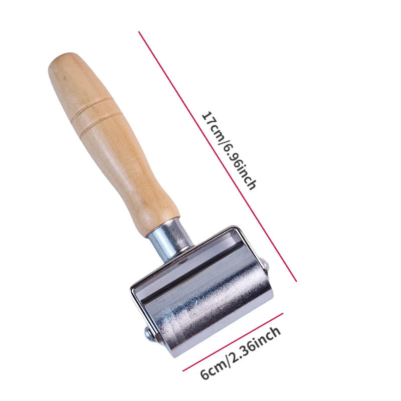 Description Picture 5 of item26/60/100mm Wood Handle Leather Roller Steel Iron Press Edge Roller Edge Creaser Smoother Leathercraft Glue Laminating Tool