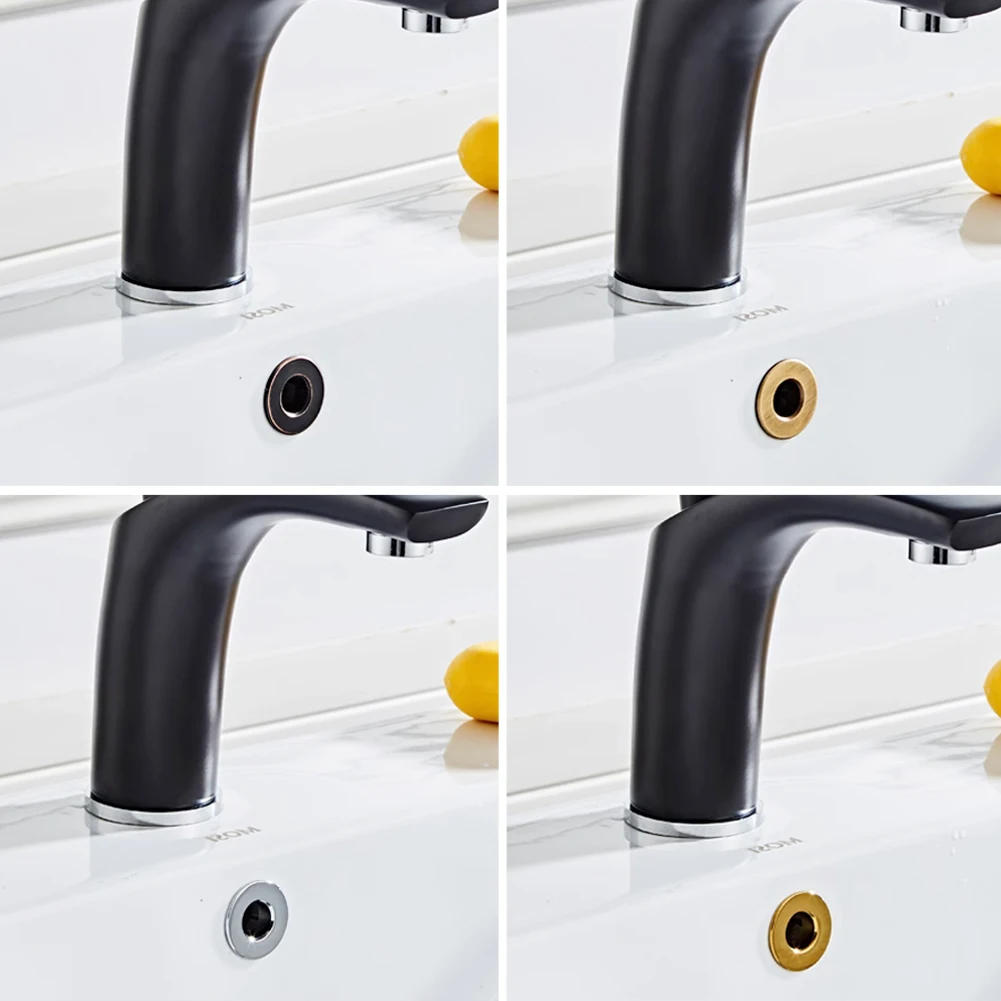 Description Picture 6 of itemBathroom Basin Faucet Sink Overflow Cover Brass Six-foot Ring Insert Replacement Hole Cover Cap Chrome Trim Bathroom Accessories