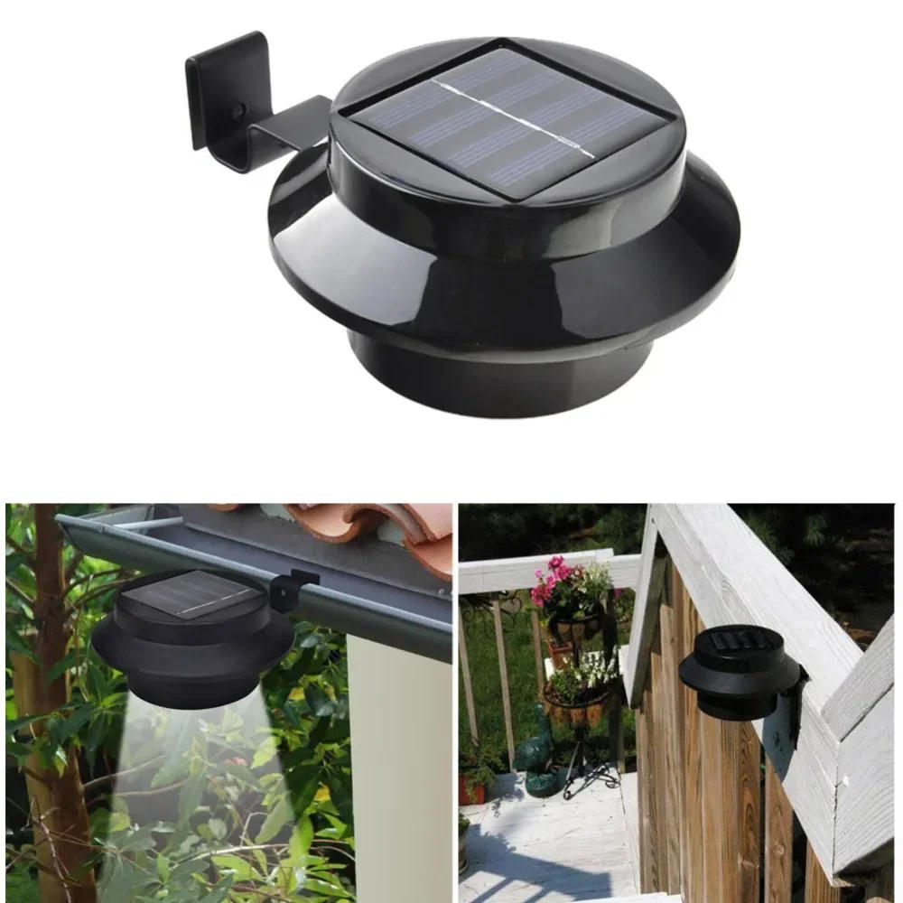 Description Picture 4 of itemWaterproof Outside Wall Garden Solar Lamp Light 3 LED IP65 Light Sensor Control Solar Powered Fence Gutter Solar Outdoor
