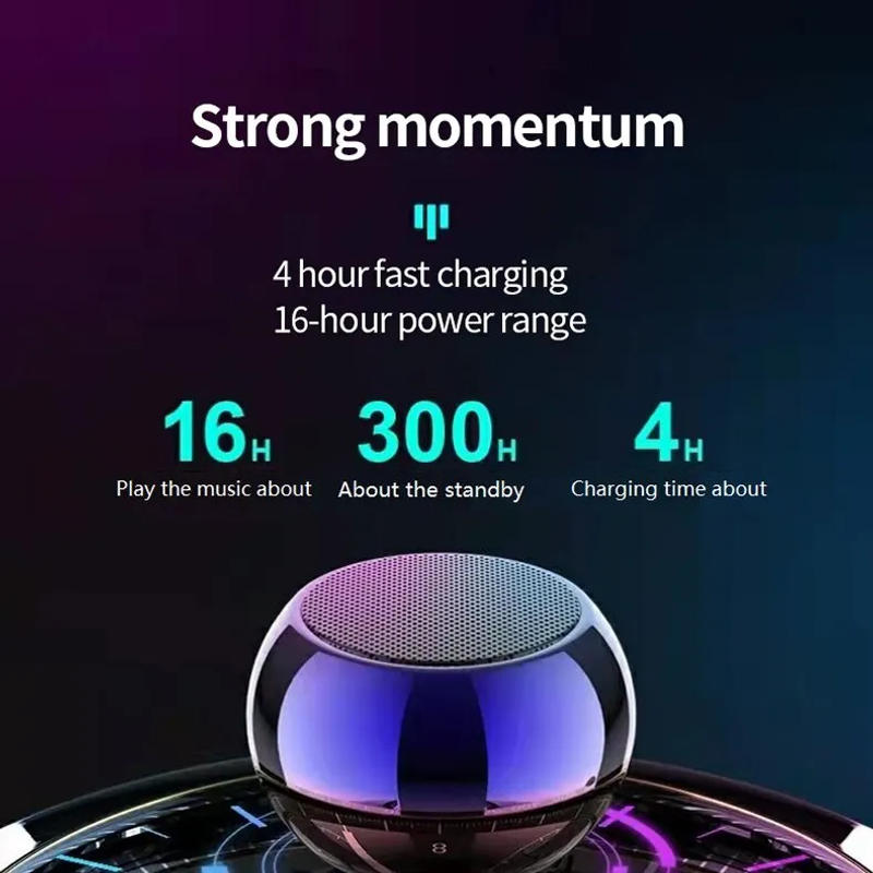 Description Picture 3 of itemM3 Flash Wireless Bluetooth Speaker Portable Small Steel Gun Metal Heavy Subwoofer Outdoor Mini Bluetooth Small Speaker