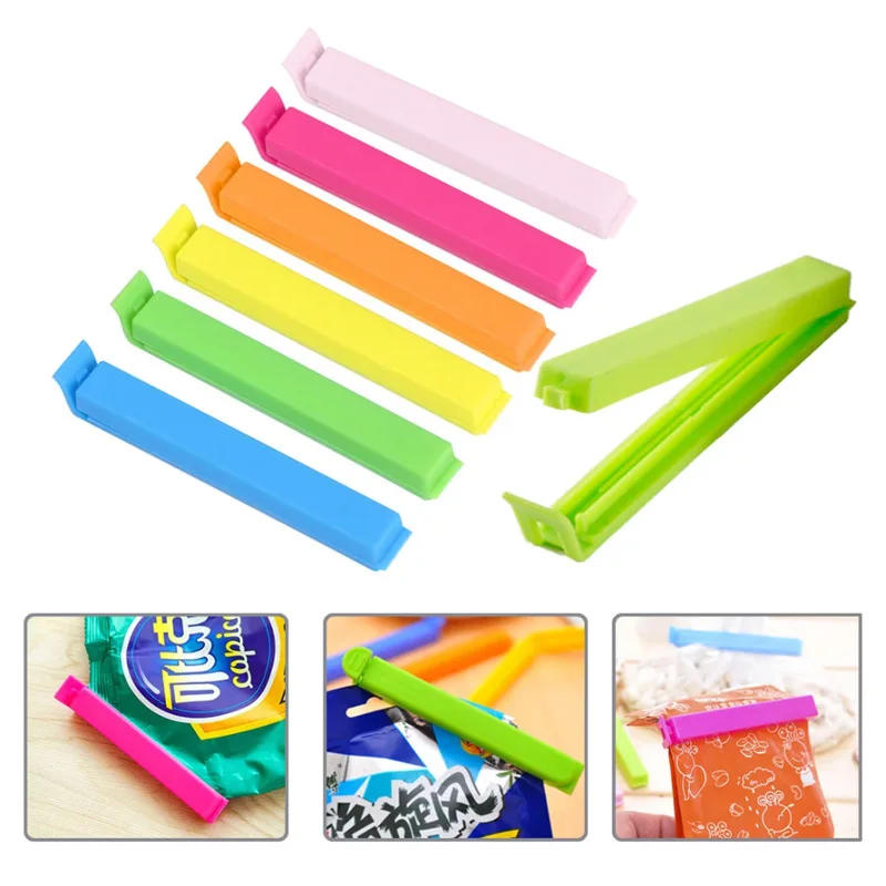 Description Picture 5 of item5Pcs Plastic Candy Color Slender Clips Bag Mouth Sealing Tool For Keeping Chip Cookies Fresh Home Kitchen Supplies