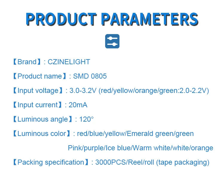Description Picture 3 of item4000pcs/bag Free Sample Smd 0805 Ice Blue Red Green White Yellow Led Cyan Chip Surface Mount 0805 Smd Led Diode