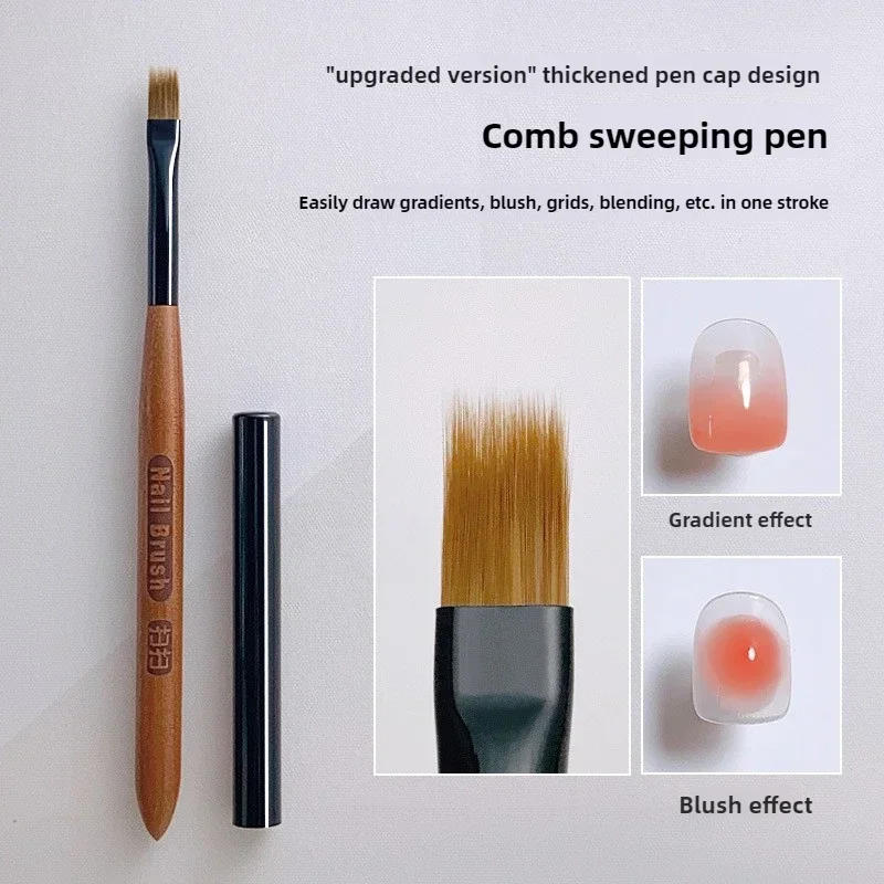 Description Picture 2 of itemGradient Nail Art Brush Acrylic Nail Ombre Pen DIY UV Gel Brushes Painting Drawing Flowers Nails Brush Manicure Tools for Salon