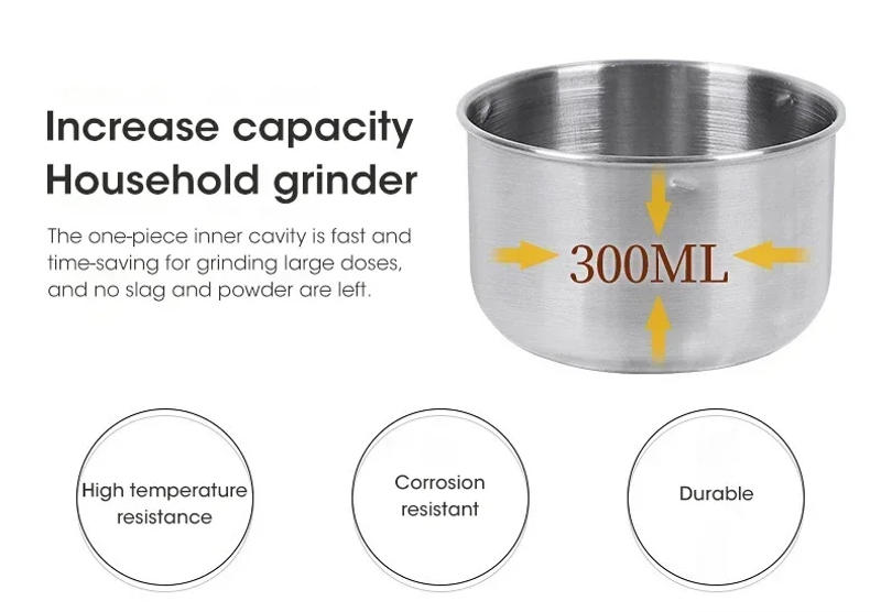 Description Picture 6 of itemFood Coffee Grinder Electric Portabl Household Pepper Legumes Bean Grinding Machine Stainless Kitchen Grain Chopper Tool