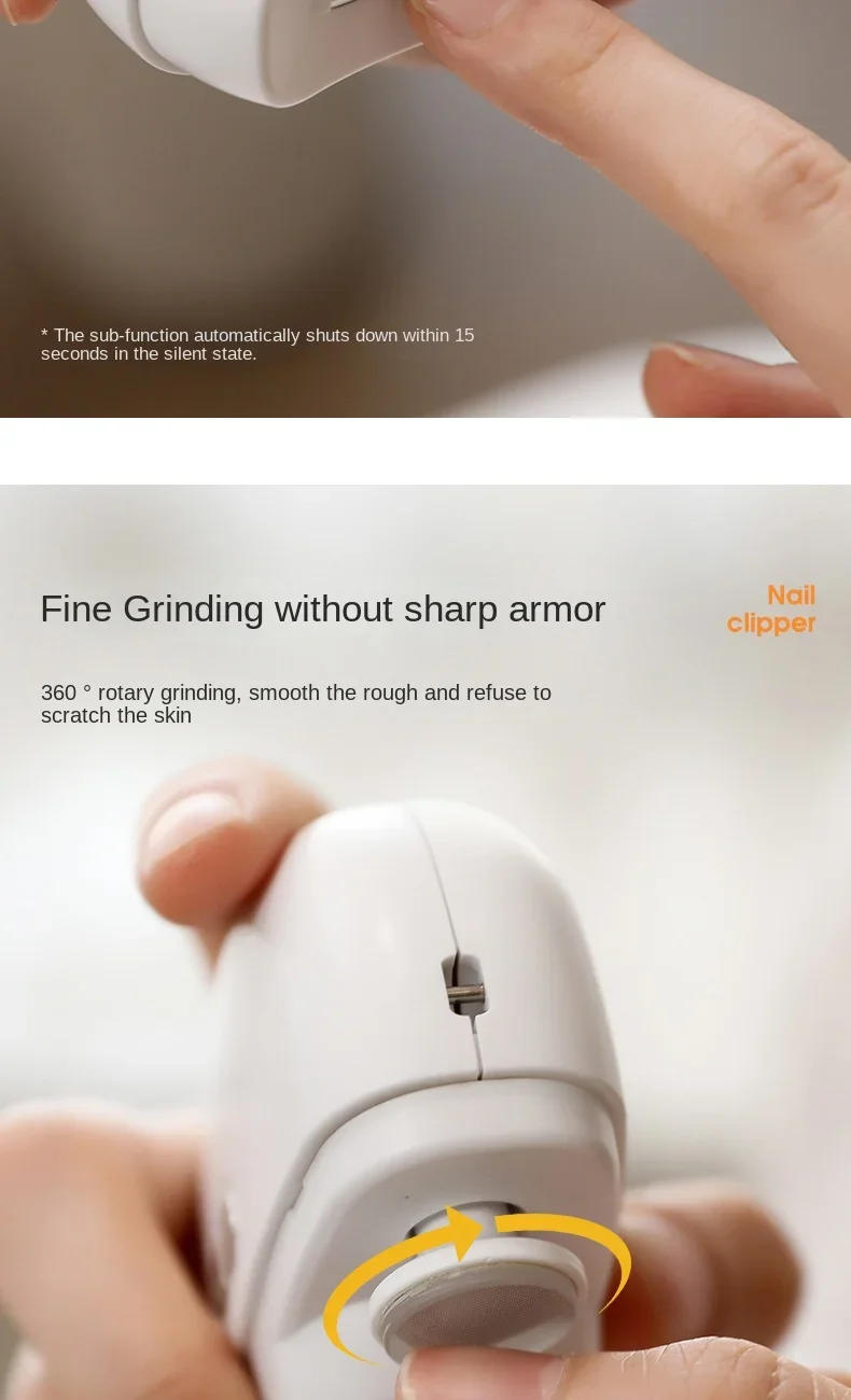 Description Picture 5 of itemElectric Automatic Nail Clipper with Light Fingernail Cutter and Polisher USB Rechargeable Safety Fingernail Trimmer for Baby