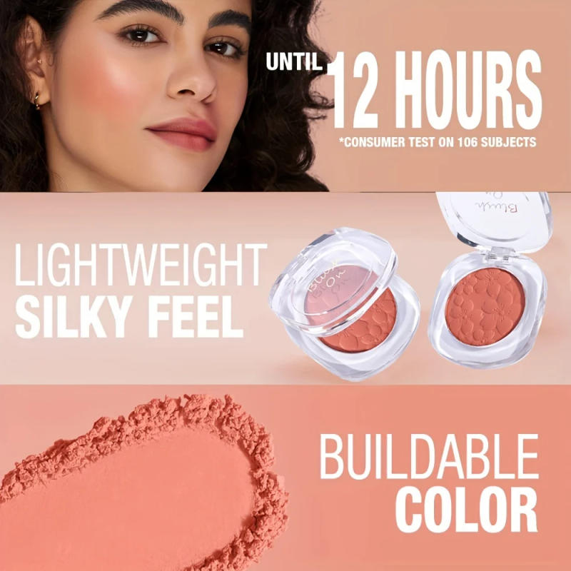 Description Picture 6 of itemMatte Blush Powder, Long-Lasting Waterproof, Enhances Skin Tone, Lightweight & Buildable Powder Blush, Delivers A Matte