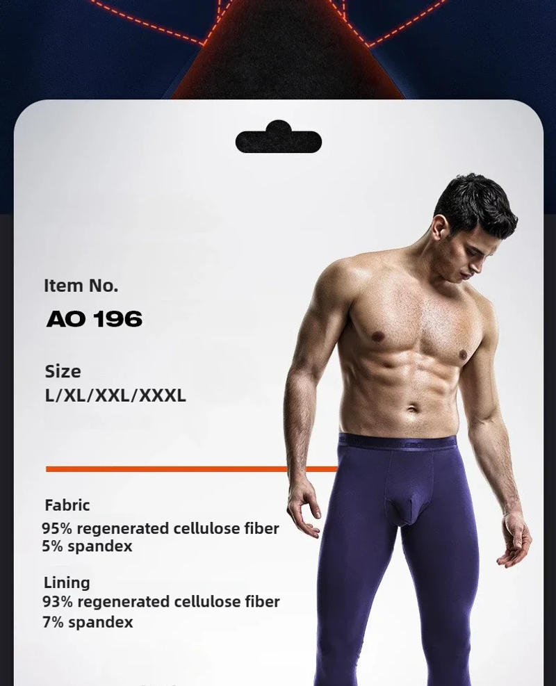 Description Picture 3 of itemMens Thermal Pants Bullet-type Separation Long Johns Thin Tight Thermal Leggings  Autumn and Winter Clothes for Men