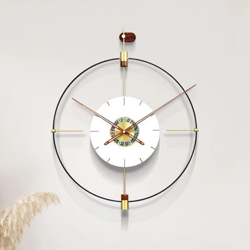 Description Picture 3 of itemMinimalist Wall Clocks Nordic Spanish Stylish Wall Watch Large Size Silent Clock Mechanism Elegant Luxury Interior Clocks
