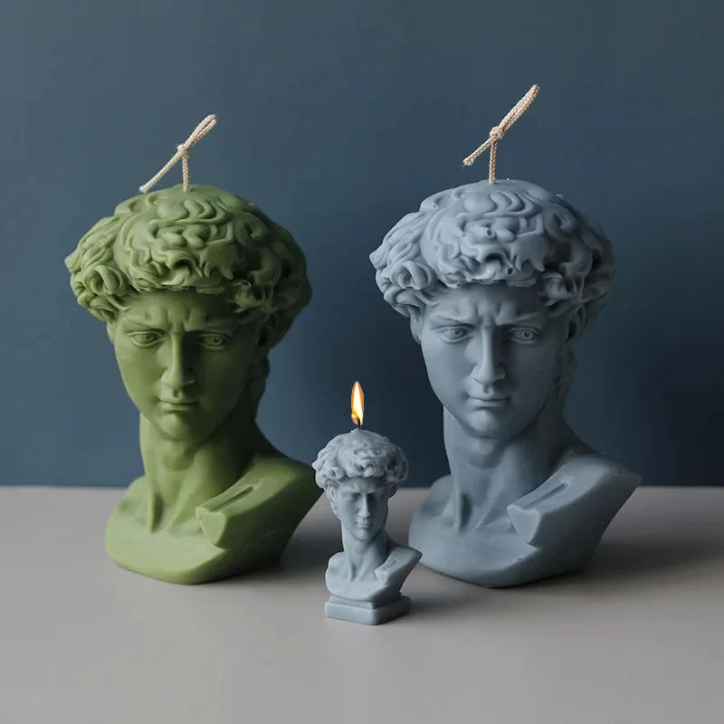 Description Picture 2 of itemSmall David Silicone Candle Mold 3D Portrait Human Candle Making Soap Clay Plaster Resin Mould Home Craft Decorative Gifts