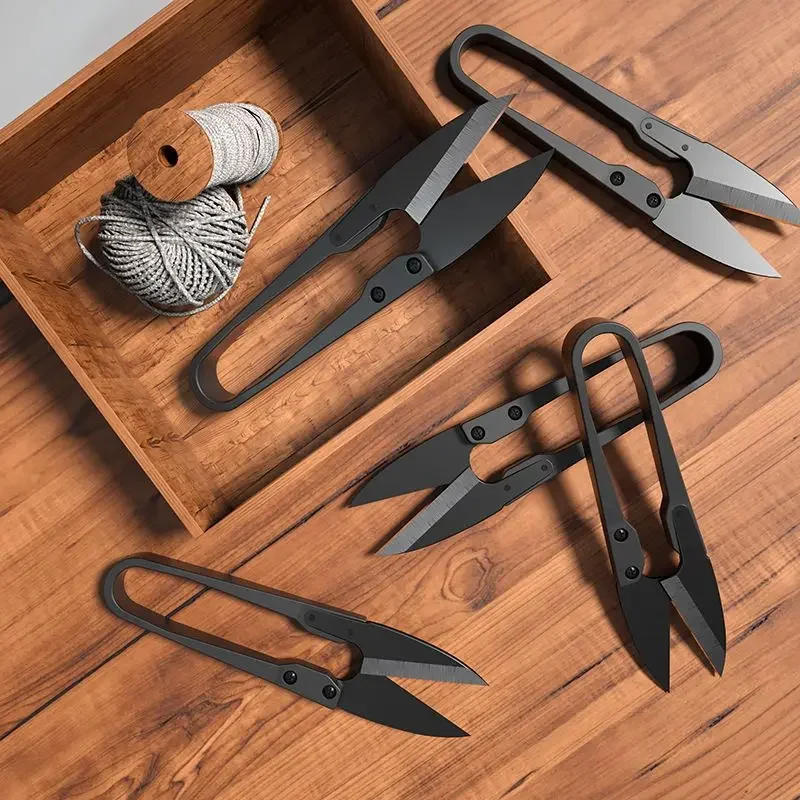 Description Picture 4 of itemCross Stitch Scissors Black U-shaped Small Scissors Household Thread Clippers Hot Scissors for Fabric Sewing Tools