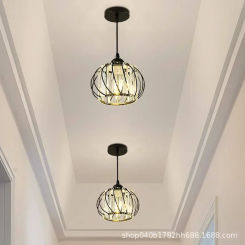 Lantern Crystal Chandelier Aisle Light Simple Modern Bedroom Bedside Lamps Corridor Chandelier Nordic LED Ceiling Balcony Lights