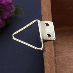 Golden Triangle Double Hole Hanging Picture Frame Hardware Hook Home Decor Wall Mount Hanger Hook Ring Iron 3.2 X 2.85cm