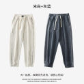 American Style Chenille Leggings Casual Men Autumn High Street Solid Color Sports Cropped Pants Corduroy Pants For Men