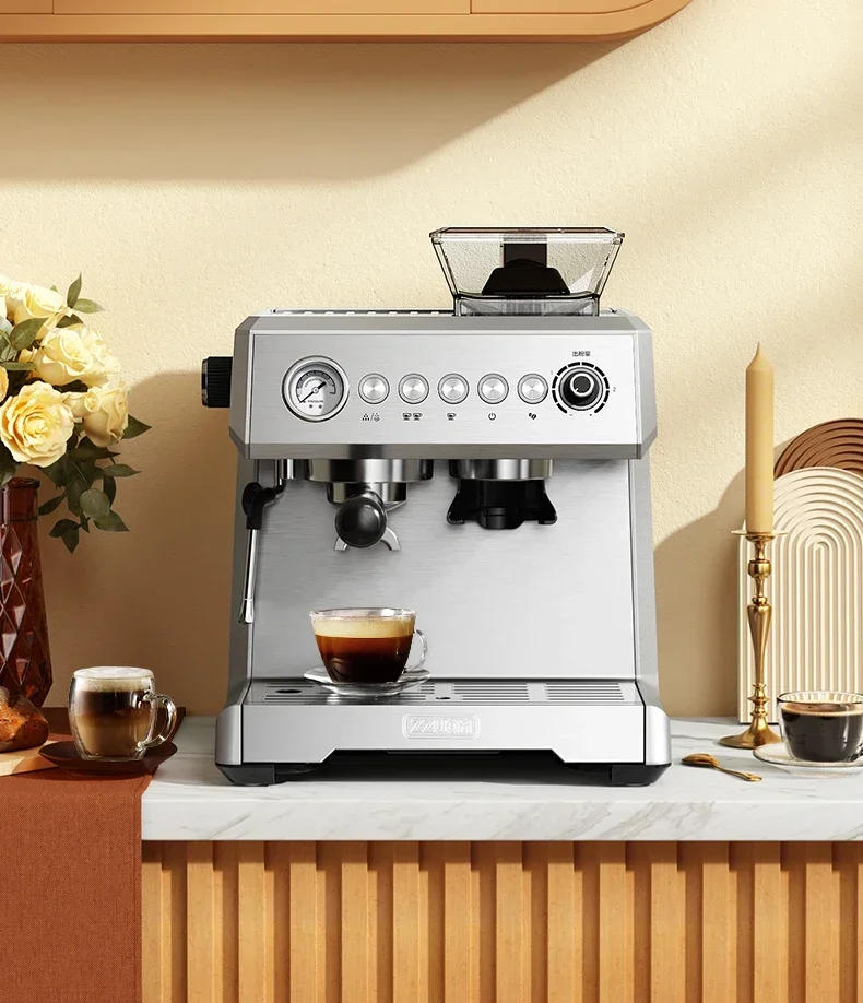 Description Picture 3 of itemNew Espresso Coffee Machine Espresso Maker 20bar Pump Pressure with Grinder Steam Milk Frother Semi-Automatic Coffee Maker