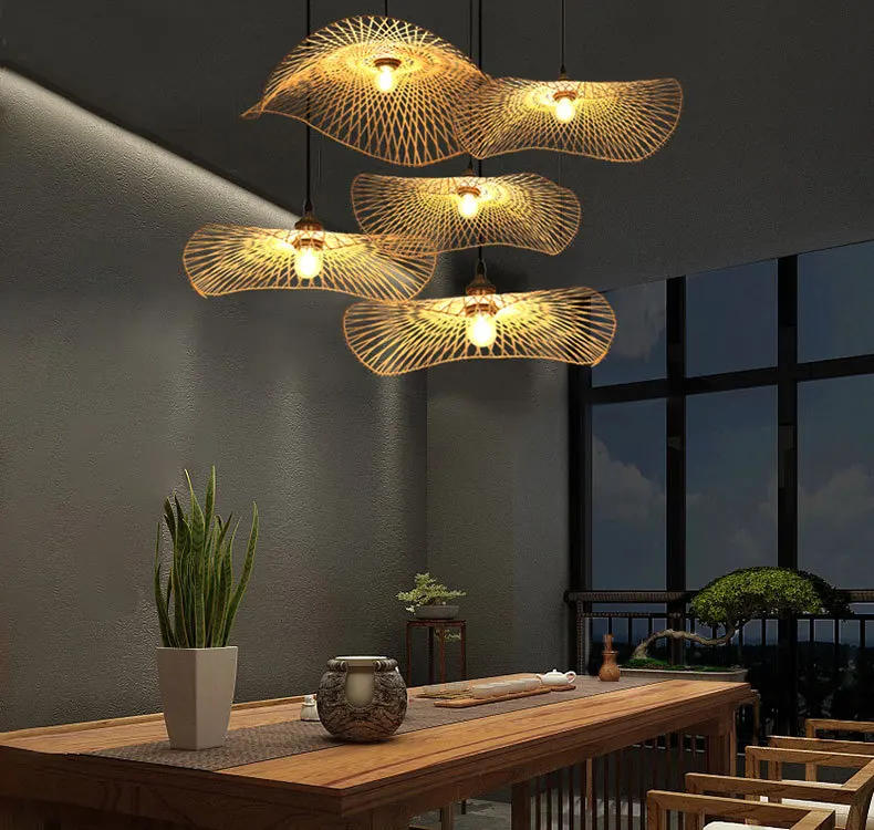 Description Picture 4 of itemChinese Style Bamboo Pendant Light Restaurant Aisle Staircase Clothing Store Restaurant Bamboo Pastoral Japanese Indoor Lighting