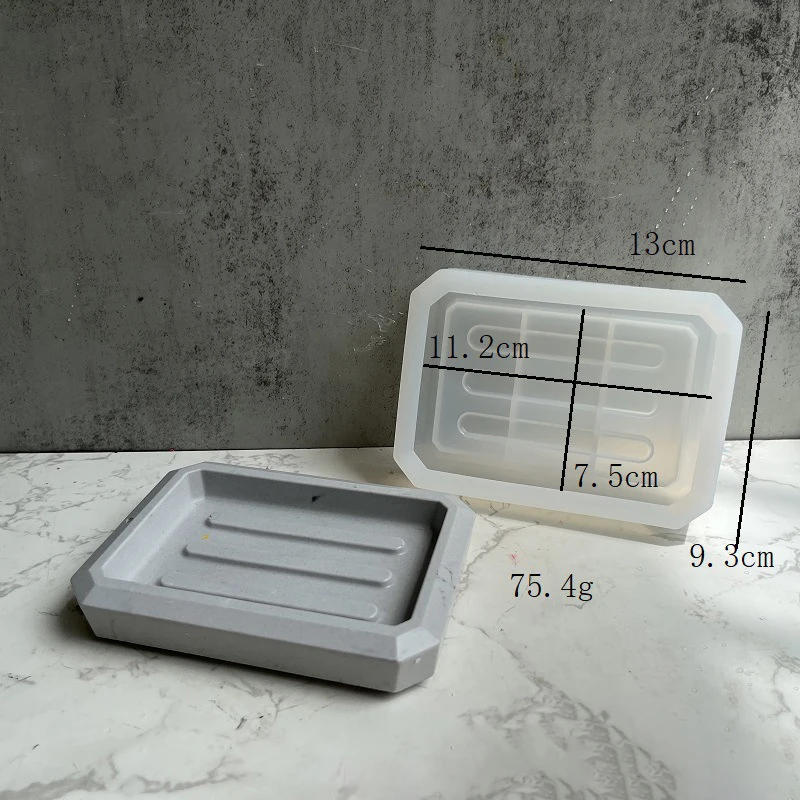 Description Picture 5 of itemSoap Storage Tray Concrete Silicone Molds Handmade Gypsum Form Dish Plate Resin Epoxy Moulds Cement Plaster Soap Box Holder Mold