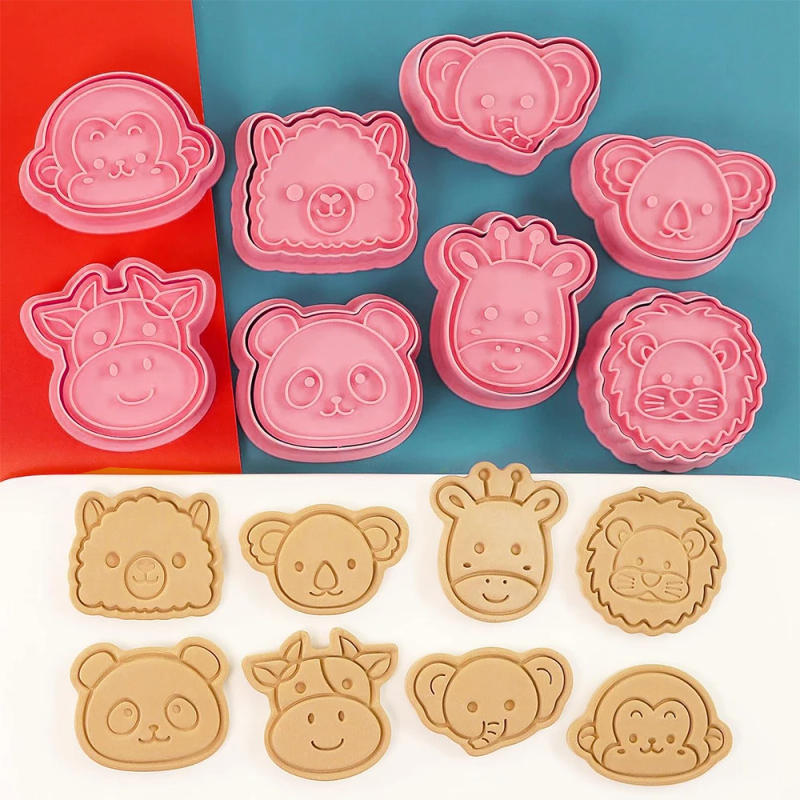 Description Picture 6 of itemCookie Cutter Zoo Animal Shape Dough Stamp Plastic 3D Cartoon Pressable Biscuit Mold Confectionery Baking Pastry Tools Bakeware